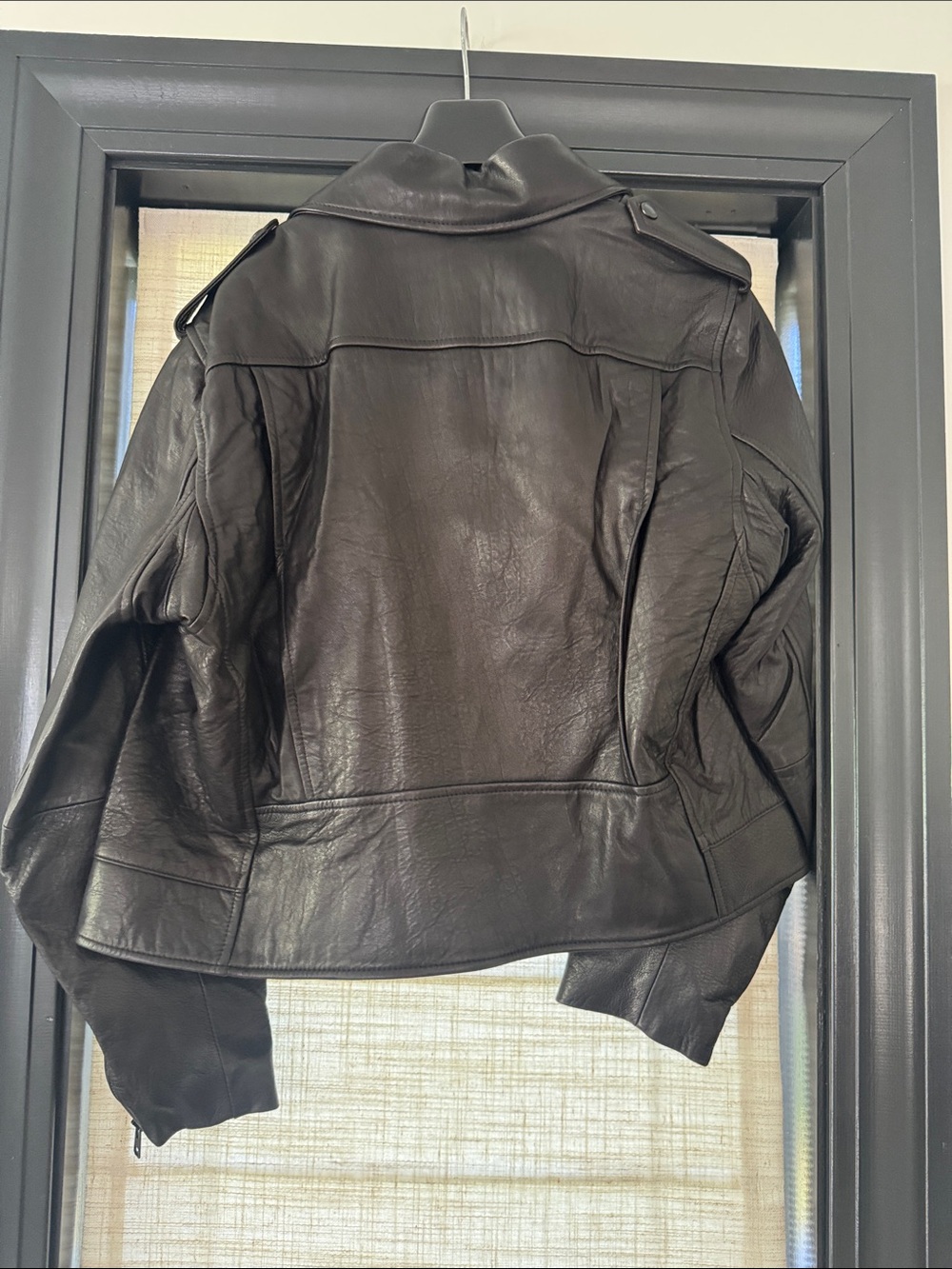 NWT Banana Republic Essential Black Leather Jacket with Zip Pockets XL - Picture 11 of 13